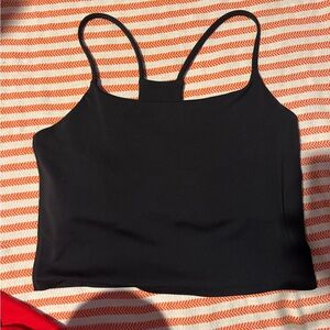 girlfriend collective Black Cropped Tank with Thin Straps